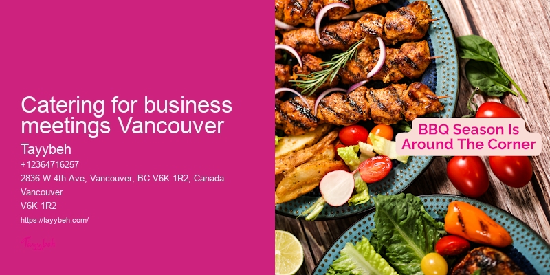 Catering for networking events Vancouver