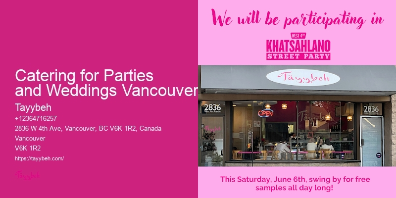 Syrian Food for Banquets Vancouver
