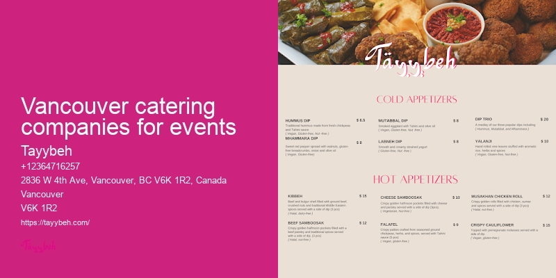 Vancouver catering packages