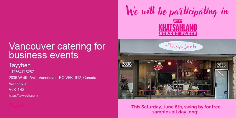 Syrian Food for Community Events Vancouver